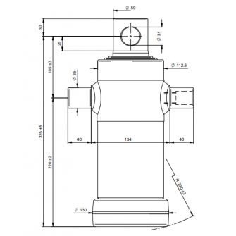 Teleskopski cilinder 3 stopnje 8 ton 593 mm z luknjo 3031F